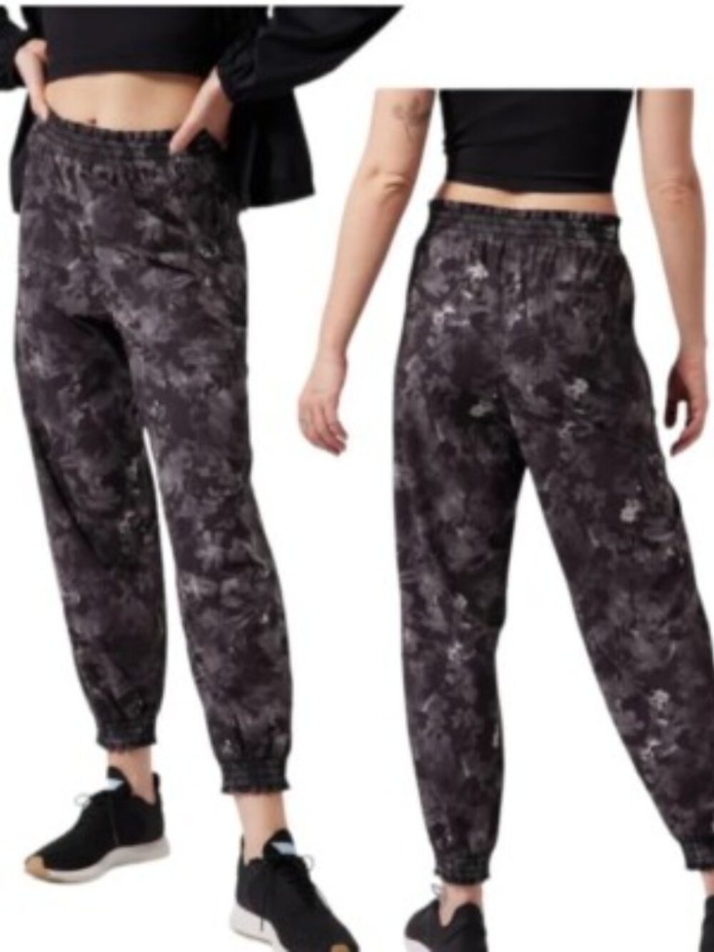 NWT Athleta Savannah Jogger Lumen Floral Black Size 8